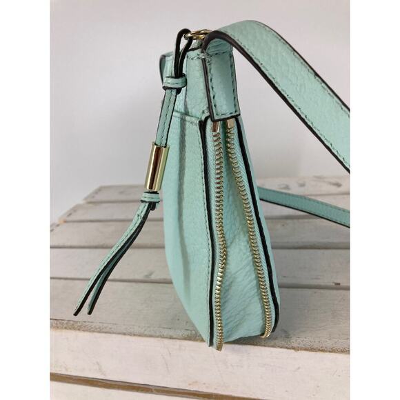 VINCE CAMUTO SMALL MINT GREEN PEBBLED LEATHER CROSSBODY BAG - Picture 6 of 13